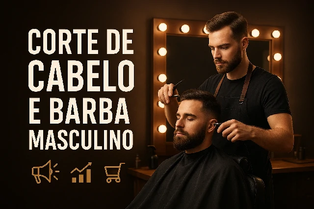 CORTE DE CABELO E BARBA MASCULINO